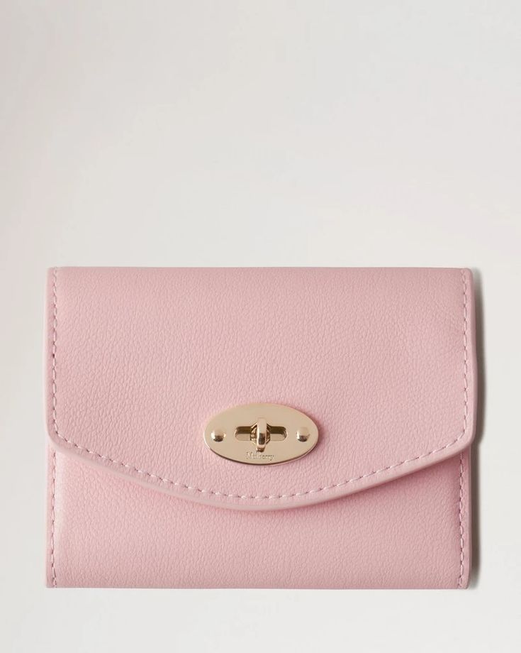 Darley Concertina Wallet | Powder Rose Micro Classic Grain | Women | Mulberry Elegant Rectangular Wallets With Fold Over Clasp, Elegant Pink Bifold Coin Purse, Elegant Pink Leather Coin Purse, Classic Bifold Coin Purse With Removable Pouch, Envelope Wallet With Coin Pocket, Elegant Compact Trifold Travel Wallet, Elegant Clutch Wallet With Fold Over Clasp, Elegant Compact Everyday Card Holder, Elegant Everyday Compact Card Holder