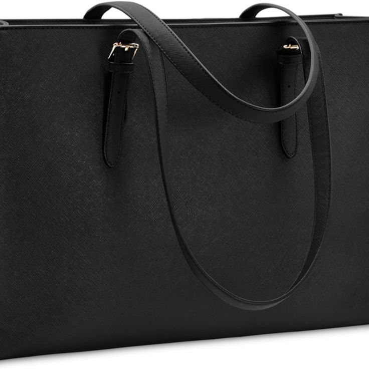 Classy & Professional Laptop Women Bag: Made Of Durable And Premium Water-Repellent Scratch-Resistant Soft Pu Leather And Polyester Lining. Metal Feet Base Protects Your Bag From Damage. Nubily Laptop Bag Is Perfectly Poised And Beautiful Style Anywhere You Go, The Simple Lines And Solid Colors Make This Large Business Tote Bag Is A Classical Piece. Perfect Size Laptop Tote Bag:Spacious In Design And Lightweight In Feel And Ideal Size In 16.7" L X 5.7" W X 12.6" H, Double Adjustable Shoulder Han Black Laptop Bag With Large Capacity, Black Laptop Bag For Office, Black Laptop Bag With Zipper Pocket For Work, Computer Tote Bag, Basic Wardrobe, Laptop Tote Bag, Laptop Bag For Women, Laptop Tote, Beautiful Style