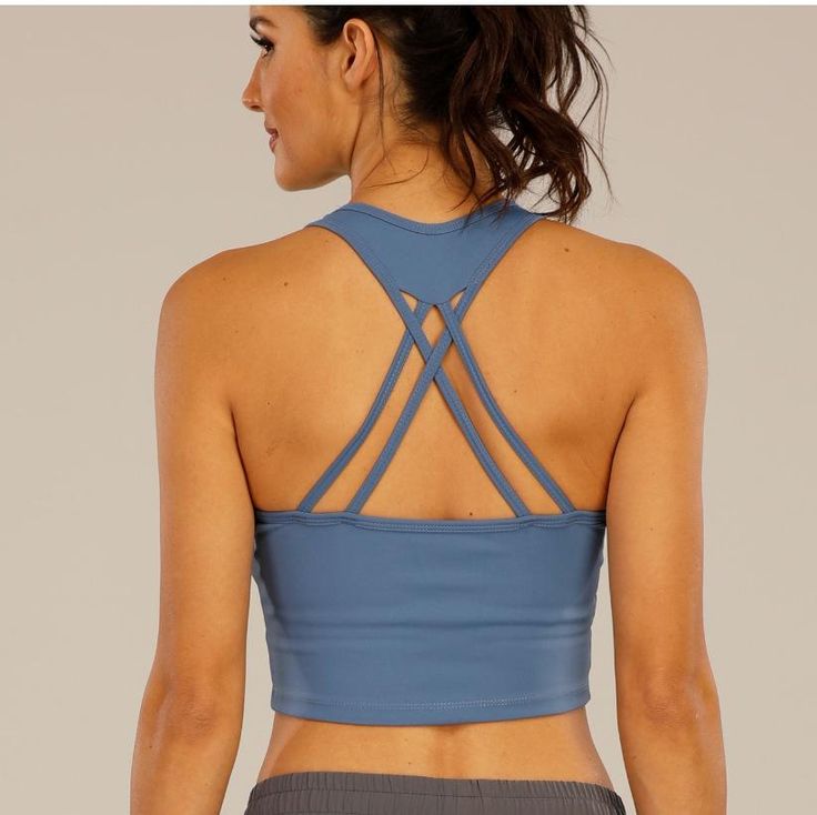 Buy More! Save More!

 
   





	
		
			Size
			Bust Stretch 
			Length
		
		
			CM
			INCH
			CM
			INCH
		
		
			S
			56
			22
			17
			6.69
		
		
			M
			60
			23
			18
			7.08
		
		
			L
			64
			25
			19
			7.48 Blue Sleeveless Activewear With Built-in Bra, Blue Tank Top With Built-in Bra For Yoga, Blue High Stretch Sports Bra, Strappy Fitted Crop Top For Workout, Fitted Strappy Crop Top For Workout, Blue Seamless High Stretch Sports Bra, Blue Seamless Sports Bra With High Stretch, Fitted Blue Sports Bra For Yoga, Breathable Fitted Sleeveless Crop Top