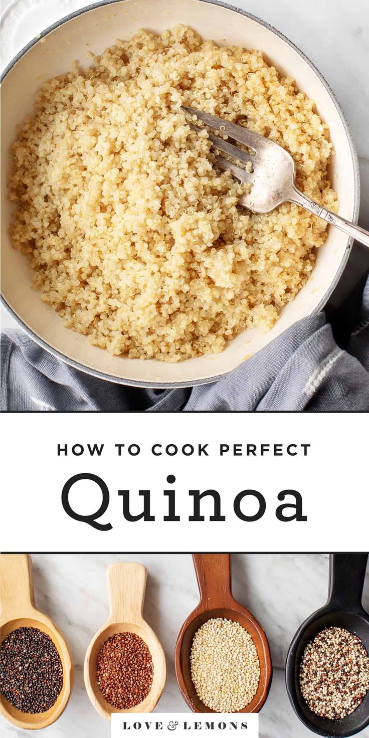 how to cook perfect quinoa in a skillet with spoons and spices