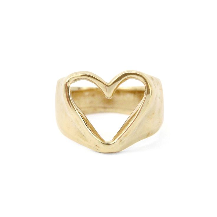 A beautiful reminder to keep your heart open.  Our capacity to love, to be kind, and have the courage to support and stand up for others, is directly related to the openness of our hearts and our own self love.  This ring is meant to be a talisman for big love, and the open heart design allows you to become part of the Symbolic Heart-shaped Rings For Valentine's Day, Symbolic Heart-shaped Promise Ring, Keep Your Heart Open, Heart Ring Gold, Open Heart Ring, To Be Kind, Dope Jewelry, Jewelry Lookbook, Mode Inspo