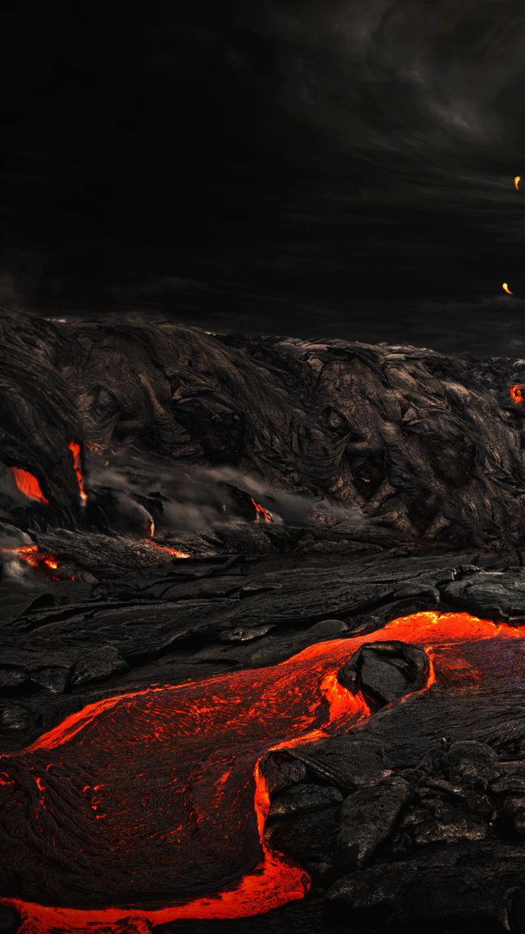 the lava is red and black in color