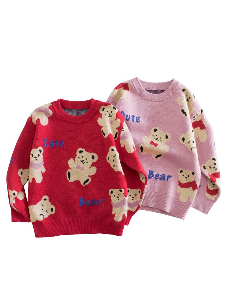 Introducing our newest addition to the spring collection - the Colors Of Children Girls Knitted Cute Teddy Bear Pullover Sweater. Made with soft, durable material, this sweater is perfect for keeping your little one warm and stylish. Featuring a cute teddy bear design, it's a must-have for any baby's wardrobe. COLOR Red, Pink GENDER Baby Girl, Girl MATERIAL Cotton PATTERN Animal, Letters SEASON Spring, Autumn, Winter SIZE (AGE) 90 (12-24M), 100 (2-3Y), 110 (3-5Y), 120 (5-7Y), 130 (7-8Y), 140 (8- Girl Material, Wardrobe Color, Chubby Babies, Teddy Bear Design, Animal Letters, Cute Teddy Bear, Cute Teddy, Spring Baby, Pattern Animal