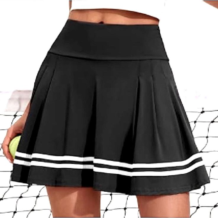 New Without Tags, Tried On But Never Worn. Cute, Sporty, Athleisure Tennis Cheerleader Style Skirt With Built In Shorts Fabric Type 92% Polyester, 8% Spandex Closure Type Pull On Length Mini Superior Material Of Our Tennis Skirt Skin-Friendly, Stretchy, Lightweight, Wrinkle Resistant, Soft And Smooth, Two Piece In One Outfit Skort Skirt. Breathable Quick Dry Fabric, Pulls Moisture Away To Keep You Cool And Dry Pleated Athletic Golf Skirt : This High Waisted Skirt Activewear Womens Designed Pleat Trendy Stretch Tennis Skirt For School, Sporty High Waist Pleated Tennis Skirt, Sporty High Waist Pleated Skort, Black Mini Skirt For Sports In Summer, Black Pleated Tennis Skirt For Sports, Black Short Tennis Skirt, Sports Black Pleated Skort, High Waist Skirt For Sports In Summer, Sporty Spring Skort For School