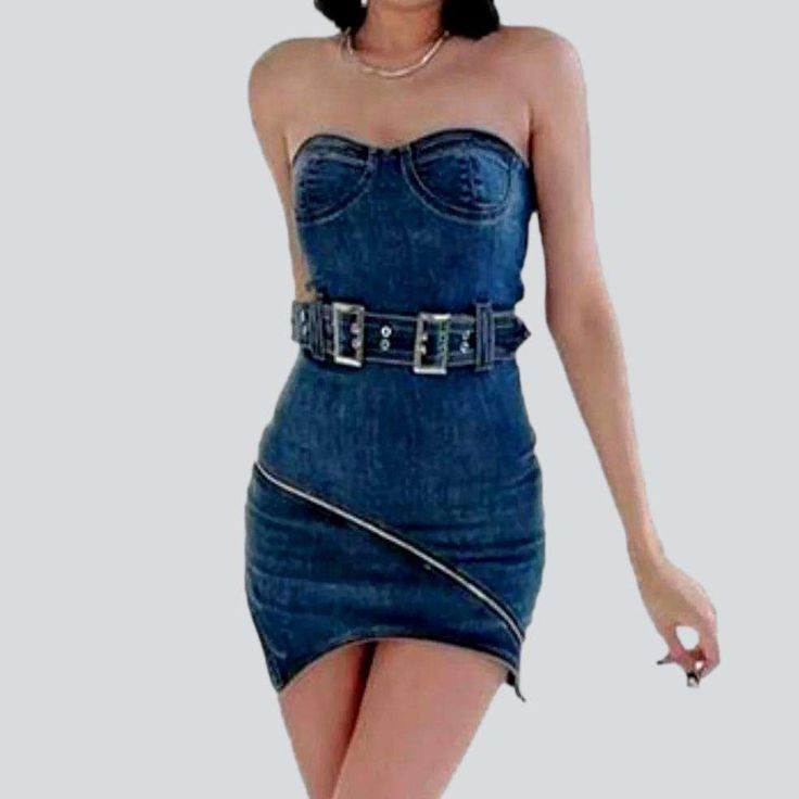 Be a part of the 2023 Spring-Summer Collection with this stunning asymmetric miniature strapless denim dress. a tribute to the Y2K era! Crafted with a timeless silhouette and a vibrant medium wash. this dress is the perfect way to honor the past while embracing the future.Why You'll Fall In LoveFashion-forward yet nostalgic. this dress is designed to make sure you stand out in the crowd. Every detail. from its unique asymmetric cut to its medium wash and sanded finish. promises to transform your Denim Mini Dress For Party, Mini Denim Dress For Party, Party Mini Denim Dress, Medium Wash Fitted Mini Dress For Party, Trendy Medium Wash Denim Dress For Party, Medium Wash Mini Dress For Party, Party Denim Dress In Medium Wash, Strapless Dark Wash Mini Dress, Strapless Denim Blue Mini Dress For Night Out