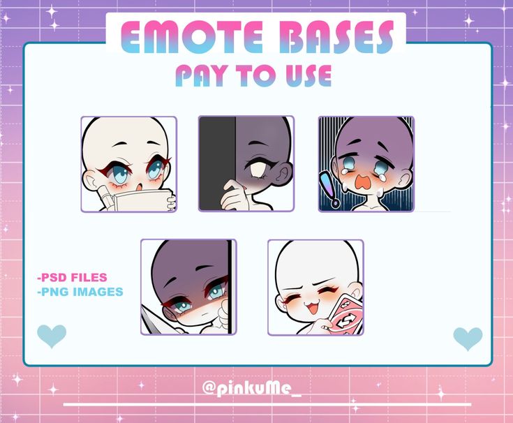 an emote base is shown with different expressions