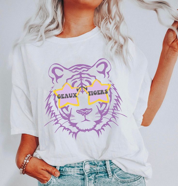 Geaux Tigers Shirt – 812 Hickory Lsu Shirt, Tigers Shirt, Smiley Face Shirt, Tiger Football, Geaux Tigers, Tiger Shirt, Oversized T Shirt Dress, Tiger T Shirt, Game Day Shirts