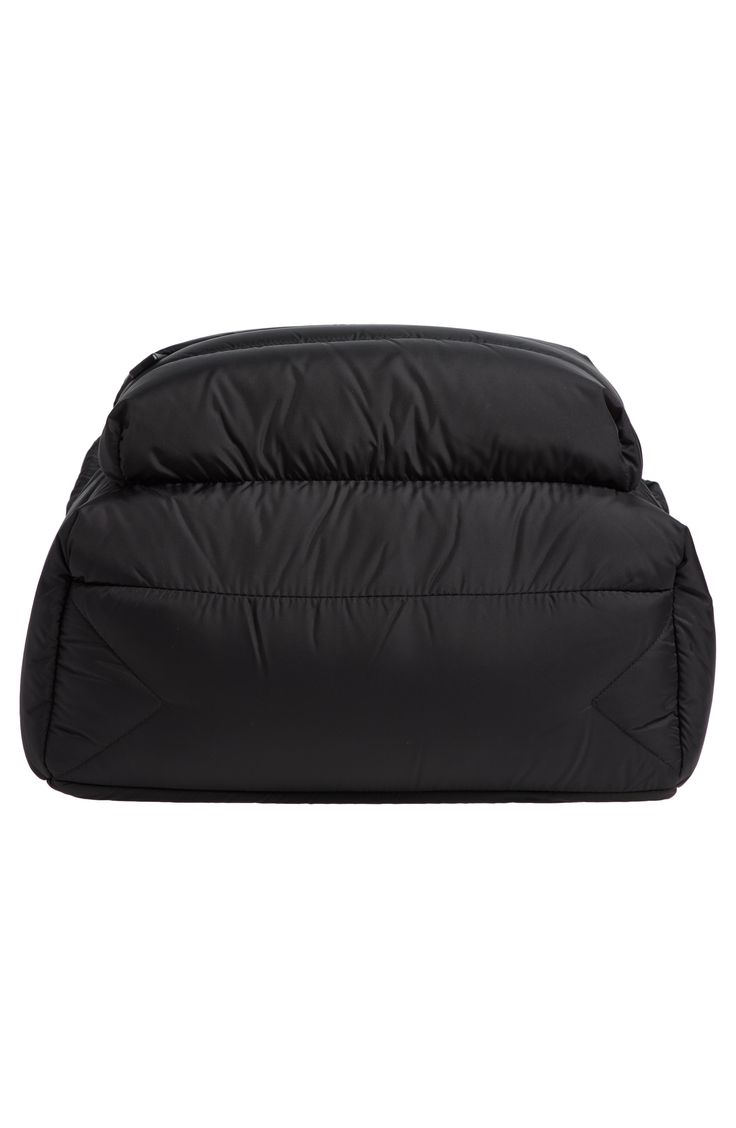 Moncler cleverly references its beloved puffers in this channel-quilted backpack made from water-repellent nylon. Top zip closure Top carry handle; adjustable backpack straps Exterior zip pocket Interior zip pocket Textile Imported Designer Handbags Quilted Nylon Standard Backpack, Black Quilted Standard Backpack, Quilted Nylon Backpack, Quilted Backpack, Fabric Gift Bags, Backpack Straps, Fabric Gifts, Free Fabric, Black Backpack