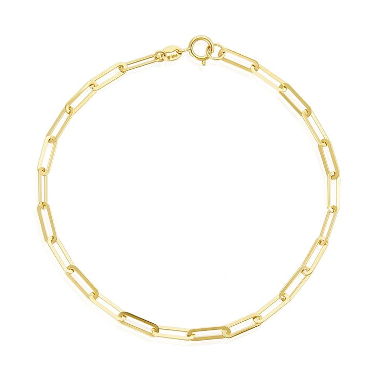 Paper Clip Chain Bracelet - Lindsey Leigh Jewelry Classic Link Bracelets With Delicate Chain, Classic Gold Link Bracelet With Delicate Chain, Classic Bracelets With Delicate Chain Link, Classic Link Bracelet With Delicate Chain, Timeless Everyday Paperclip Chain Bracelet, Classic Delicate Chain Bracelet, Classic Everyday Chain Bracelets, Classic Chain Bracelets For Everyday, Classic Cable Chain Bracelet Jewelry