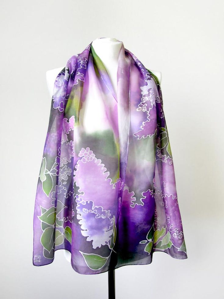 Lilac silk scarf hand painted scarves in purple and violet | Etsy Diy Silk Scarf, Lilac Scarf, Warm Purple, Silk Scarfs, Spring Scarf, Hand Painted Scarves, Painted Scarf, Spring Scarves, Silk Scarf Painting