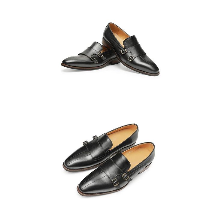 Introducing our Refined Exotic Leather Monk Strap Party Loafers, the epitome of sophistication and style. Crafted with the finest genuine leather, these loafers exude luxury and elegance with their solid pattern and pointed toe shape. Designed for comfort and durability, they feature a rubber outsole for excellent traction and stability, while the buckle strap closure adds a unique and stylish element. Elevate your footwear collection and make a statement wherever you go with these perfect blend Luxury Flat Heel Slip-ons For Formal Occasions, Luxury Slip-on Dress Shoes For Semi-formal Occasions, Semi-formal Slip-on Dress Shoes With Flat Heel, Elegant Slip-on Loafers With Pointed Toe, Luxury Slip-on Leather Shoes For Business, Luxury Formal Tassel Loafers With Plain Toe, Luxury Plain Toe Tassel Loafers For Formal Occasions, Luxury Tassel Loafers With Plain Toe For Formal Occasions, Elegant Slip-on Oxfords For Formal Occasions