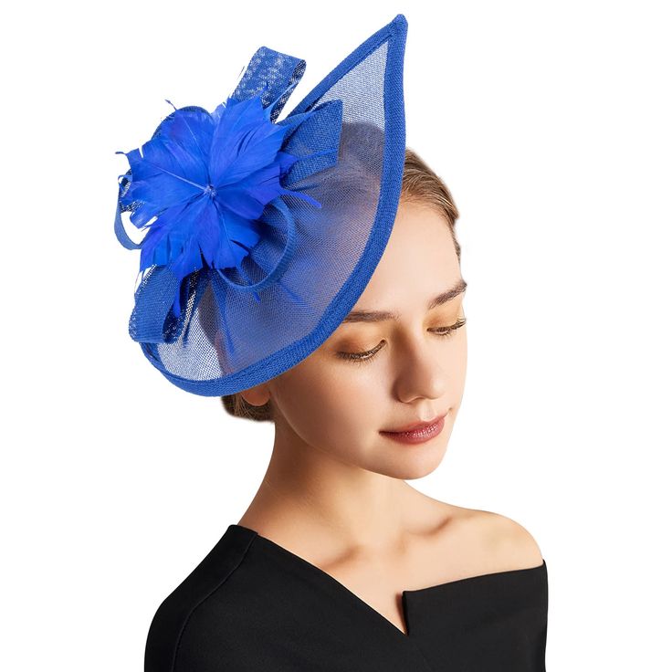 PRICES MAY VARY. Material: Our Fascinator hats are crafted from polyester and feather, lightweight, stretchy, soft, and comfortable. The hair clip is matched with a lady's retro camouflage hat and feather accessory which is very beautiful. Size: W*H：30cm*20cm/11.8’’*7.9’’. One size fits most heads with a hair clip and a gently bendable headband. Features: It is a timeless, elegant, and charming tea party hat for women. The combination of a hat, headband, and feather flower is even more stunning. Wedding Garden Party, Wedding Party Hair, Camouflage Hat, Hat Headband, Party Hair Accessories, Boho Festival Fashion, Flower Fascinator, Tea Party Hats, Feather Flower