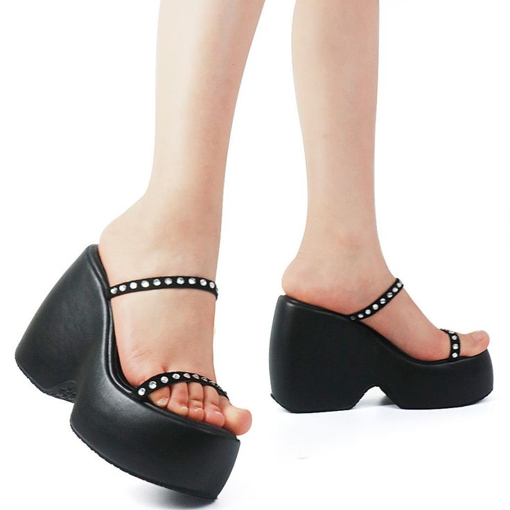 Shipping: Worldwide Express Shipping AvailableDelivery time: 7-15Days Fast ShippingReturns: Fast refund, 100% Money Back Guarantee.Brand Name: DoraTasiaHeel Height: Super High (8cm-up)With Platforms: YesPlatform Height: 3-5cmSandal Type: Ankle StrapOrigin: Mainland ChinaOccasion: CasualUpper Material: PUOutsole Material: TPRBack Counter Type: Front & Rear StrapPattern Type: SolidSide Vamp Type: OpenFit: Fits true to size, take your normal sizeStyle: ClassicsHeel Type: WedgesLining Material: PUCl Trendy Black Toe Post Wedge Sandals, Summer Club Heels With Round Toe, Black Toe Post Wedge Sandals For Spring, Black Wedge Sandals With Heel Loop For Summer, Summer Club Heels, Black Synthetic Heels For Summer, Summer Club Heels In Synthetic, Black Toe Post Wedge Sandals For Summer, Summer Club Heels In Synthetic Material