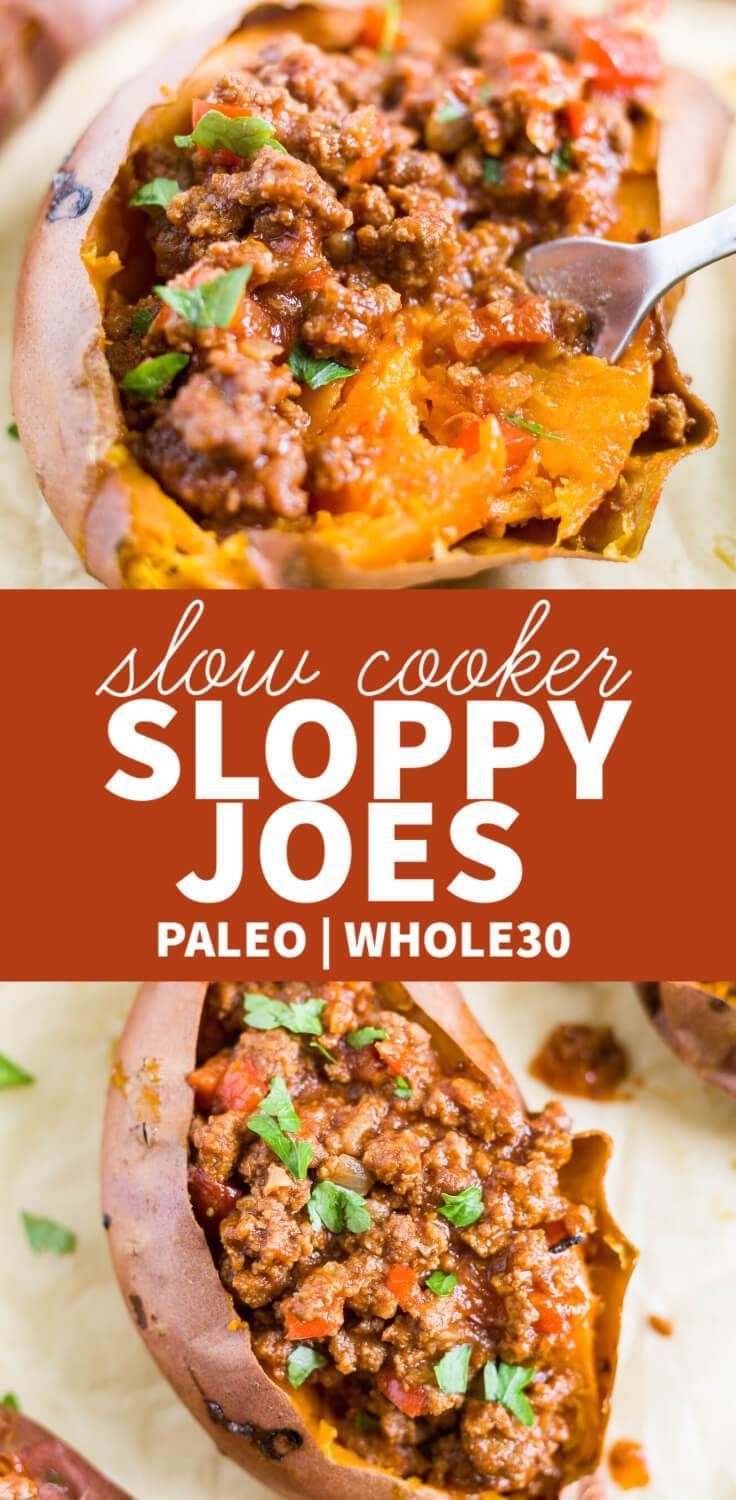 slow cooker sloppy joes stuffed sweet potatoes are the perfect side dish for any meal