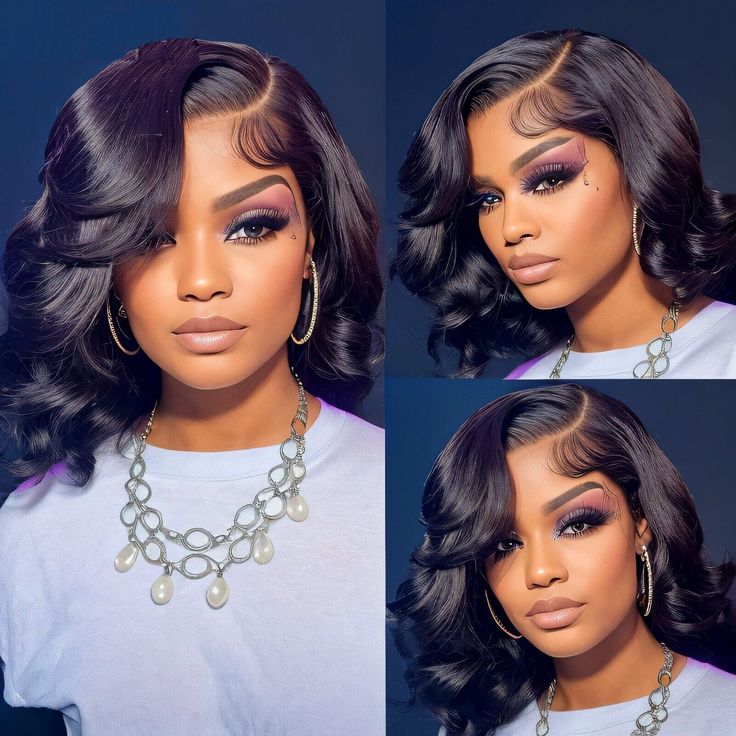 BODY WAVE SHORT BOB WIG BRAZILIAN FRONT HUMAN HAIR WOMEN REMY WAVY PRE PLUCKED Short Bridal Hair Wigs & Extensions, Wave Short Bob, Lace Frontal Bob, Natural Hair Woman, Quick Weave Hairstyles, Remy Human Hair Wigs, Brazilian Remy Hair, Body Wave Wig, Body Wave Hair