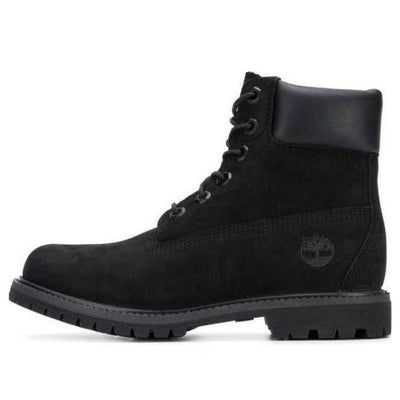 (WMNS) Timberland Premium 6 Inch Boot 'Black Nubuck' TB08658A0011 Classic Black Lace-up Waterproof Boots, Black Suede Waterproof Boots For Outdoor, Black Suede Boots For Streetwear, Classic Suede Boots For Streetwear, Classic Black Waterproof Boots With Leather Sole, High-top Black Suede Waterproof Boots, Black High-top Waterproof Suede Boots, Black Suede High-top Waterproof Boots, Black Suede Lace-up Waterproof Boots