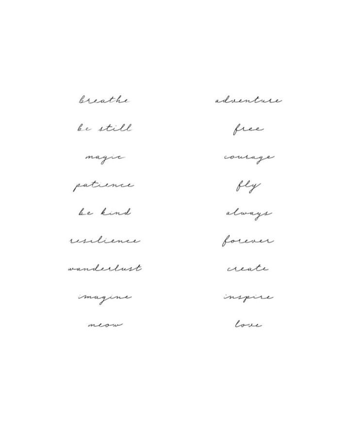 the words are written in cursive writing on white paper