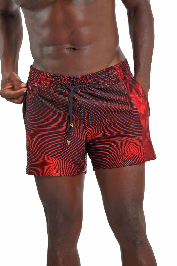 Festival Shorts with a liner? Absolutely. Let's face it: raving is a workout! You wouldn't go running without some support so why not have a comfy AF, quick dry layer beneath your drawstring shorts for when you're dancing and partying too? These amazing mens lined shorts have plenty of zipper pockets to stash your essentials and are available with or without the lining. Complete the set with matching tank top. FEATURES: Three zipper pockets: Two on the sides and one at the back Exterior made wit Sporty Drawstring Athletic Shorts For Outdoor, Summer Training Activewear With Drawstring, Breathable Summer Jogging Bottoms, Stretch Athletic Shorts With Drawstring For Training, Stretch Running Bottoms With Functional Drawstring, Stretch Athletic Shorts With Drawstring For Sports, Breathable Summer Running Bottoms, Red Nylon Gym Bottoms, Stretch Bottoms With Drawstring For Training