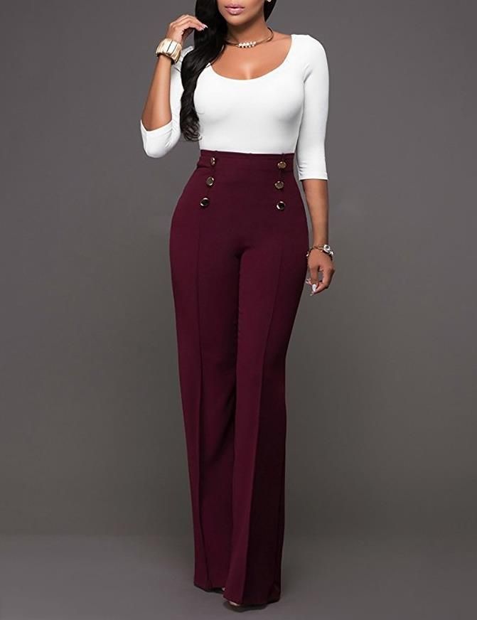 Women's High Waist Solid Color Flared Pants Type: Flared Pants Gender: Female Size Type: Regular Pant Style: Wide Leg Pants Material: COTTON Material: Polyester Material: Nylon Fit Type: LOOSE SLACKS Length: Full Length Decoration: Button Decoration: Fake ZippersWaist Type: HIGH WAIST Garment Care: Hand-Wash Style: Casual ❤ Occasion: Daily Life, Shopping, Travel, Dating, Office, etc ❤ Features: Solid Color, High Waist, Wide Leg, Sliming and Fit, Flared ❤ Slim fit, Stylish with High Waist, makes High Waist Wide Leg Pants, Costume Intero, Long Trousers, Straight Trousers, Flare Trousers, Cutout Dress, Straight Pants, Cami Dress, Long Pants