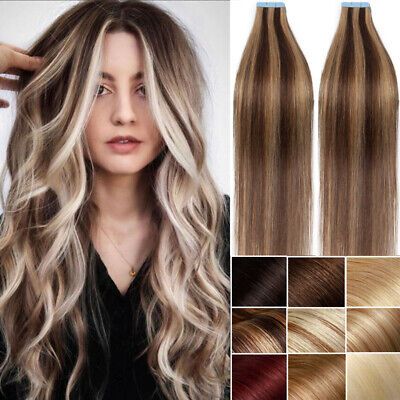 (eBay) Hair Type US HIGH QUALITY --- 100% Virgin Human Hair Remy Tape In Hair Extensions, Invisible Thick-Glue Seamless Fusion Skin Weft. Try & dye one piece hair to make sure the hair is not spoiled when dying instead of dying the whole hair extensions. One Piece Hair, Highlight Blonde, Human Hair Color, Hair Extentions, Medium Blonde, Hair Color Shades, Malaysian Hair, Remy Human Hair Extensions, Tape In Hair Extensions