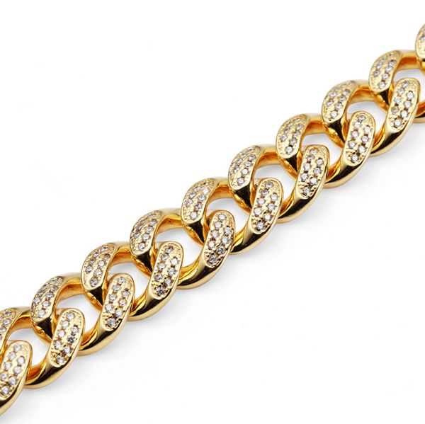 Fully Iced Out 18K CZ Gold/Silver Cuban Link Bracelet – Too Icy Jewelry Gold Curb Chain Bracelet With Cubic Zirconia, Silver Gold-plated Cuban Link Bracelets, Cuban Link Bracelet, Diamonds Jewelry, Cuban Link, Gold Plated Silver, Cz Stone, Metal Base, Silver Bracelets