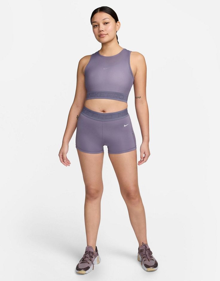 Shorts by Nike Training Training is now in session High rise Branded elasticized waistband Flatlock seams help reduce friction Breathable mesh inserts bodycon fit Cocktail Dress Formal, Nike Training, Winter Party Dress, Mesh Shorts, Active Wear Shorts, Long Sleeve Floral Dress, Satin Slip Dress, Active Wear Leggings, Purple Fashion