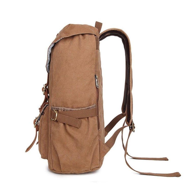 ITEM OVERVIEW  HIGH QUALITY & DURABLE MATERIAL-- High quality cotton canvas and leather trim makes the backpack soft and durable. Ready for back to school 2019 - one backpack for all school needs. 
PRACTICAL-- This rucksack is ideal for daily use such as school, work, traveling and hiking, Mountaineering, Camping. It also fit men and women. 
LARGE CAPACITY-- Large main compartment for your daily essentials, lined interior includes 2 slip pockets,1 sleeve for tablet or laptop. 1 front pocket, 2 s Large Capacity Canvas Backpack, Brown Canvas School Bag, Casual Outdoor Backpack With Pockets, Large Capacity Cotton Backpack For Outdoor, Brown Canvas Backpack For School, Functional Large Capacity Canvas Backpack, Brown School Backpack Canvas Bag, Casual Outdoor Backpack, Large Capacity Canvas Bag For Travel And School