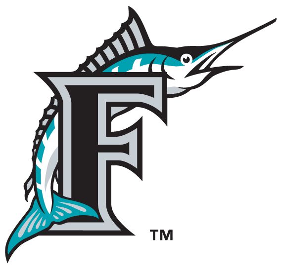 the florida marlins logo on a black background