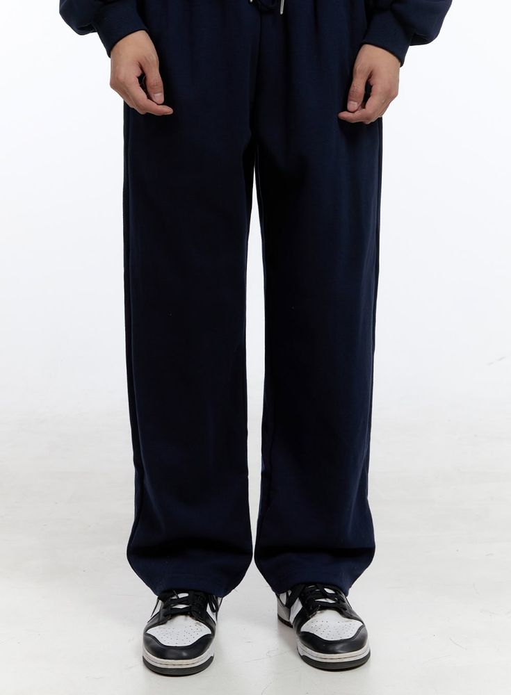 mens-cozy-sweatpants-dark-blue-ig427 / Dark blue Navy Cotton Trousers, Blue Relaxed Fit Sweatpants For Winter, Baggy Cotton Pants For Sports, Navy Wide Leg Cotton Pants, Blue Full Length Sweatpants With Pockets, Navy Relaxed Fit Bottoms For Sports, Navy Bottoms For Streetwear, Navy Casual Baggy Bottoms, Blue Straight Leg Leisure Bottoms