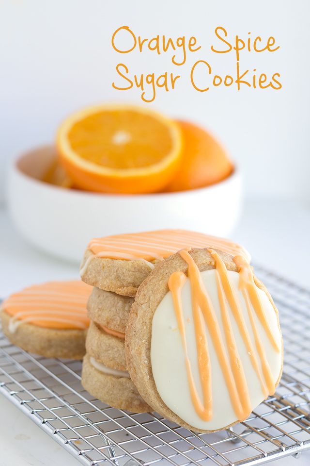 orange spice sugar cookies on a cooling rack