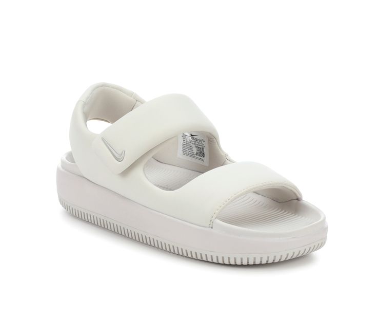 Elevate your summer wardrobe with the Women's Nike Calm Sandal Sport Sandals. Whether you're hitting the beach, exploring the city, or simply relaxing at home, these slides offer the perfect blend of comfort and style to keep you looking and feeling your best. Open toe, Hook-and-loop strap, Lightly padded footbed, Breathable fabric lining, Durable texture outsole | Women's Nike Calm Sport Sandals in Light Size 9 Sports Sandals Women, Slides Nike, Nike Sandals, Walking Sandals, Sport Sandals, Sandals Brands, Effortless Chic, Summer Wardrobe, Women's Nike