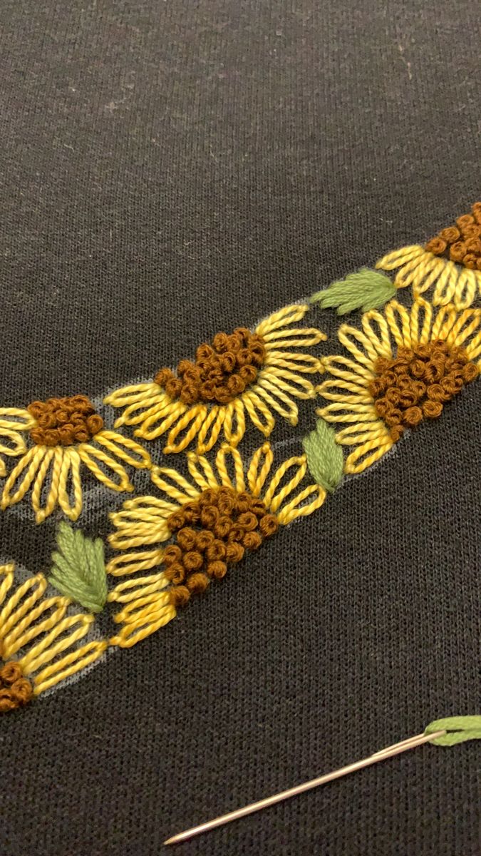 a close up of a piece of cloth with flowers on it next to a pair of scissors