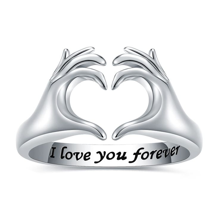 PRICES MAY VARY. Looking for a special gift for someone you love? Check out our gorgeous sterling silver heart rings for women! These rings feature two hands forming a heart, symbolizing love, friendship, and protection. Crafted from high-quality 925 sterling silver, our hug rings are completely free of nickel, lead, and other allergenic materials, making them safe for everyone to wear If for any reason you're not satisfied with your purchase, we offer a 90-day money-back guarantee. Order your h Silver Sterling Heart Ring For Mother's Day, Silver Rings As Valentine's Day Gift, Silver Couple Rings For Mother's Day Gift, Silver Couple Promise Rings For Mother's Day, Valentine's Day Couple Rings In White Gold Sterling Silver, Silver Engraved Ring For Mother's Day, Valentine's Day White Gold Sterling Silver Couple Rings, Mother's Day Gift Silver Couple Rings, Valentine's Day Gift Couple Rings In White Gold