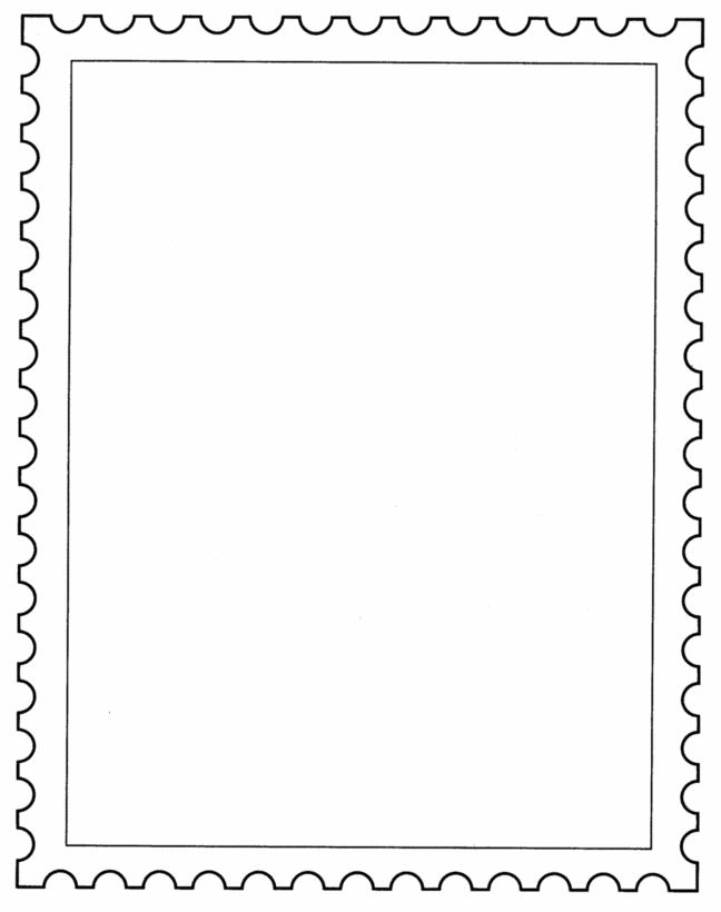 a blank postage stamp with scalloped edges