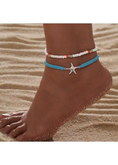 Color:Mint Green;Package Contents:2 X Anklets;Occasion:Sport; Blue Anklet With Starfish Charm For Summer, Blue Summer Anklets With Starfish Charm, Blue Starfish Charm Anklet For Summer, Summer Anklet With Starfish Charm As Gift, Summer Strand Anklet With Starfish Charm, Blue Anklet With Starfish Charm For Vacation, Blue Starfish Charm Anklet For Vacation, Summer Beach Anklets With Starfish Charm, Starfish Anklets For Summer Vacation