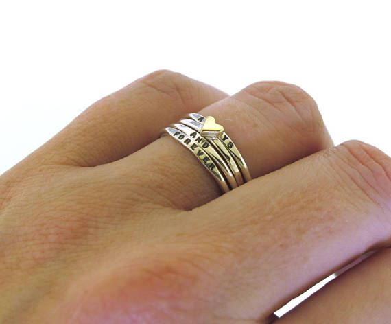 I am really excited about these dainty little rings! They are perfect for stacking with my other ring styles and are really cute worn on their own too! The bands are made out of solid sterling silver, and the hearts are made out of your choice of either solid sterling silver or solid Posey Ring, Carbon Fiber Rings, Stamped Rings, Ring Styles, Unique Diamond Rings, Ceramic Rings, Detailed Ring, Everyday Rings, Sweet Heart