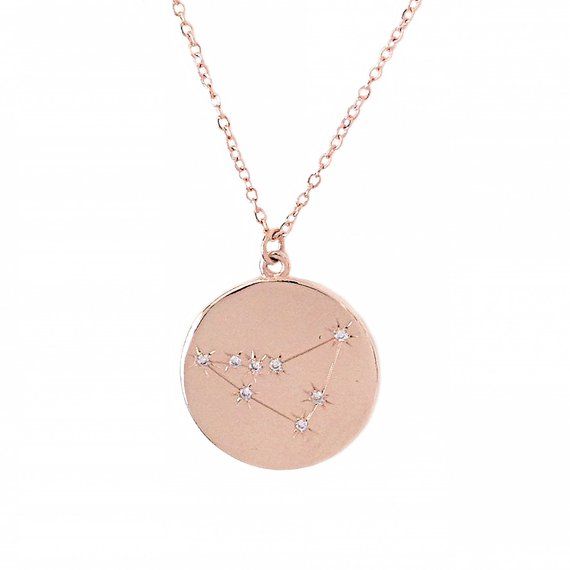 Zodiac Astrology Constellation Collection: CAPRICORN, Solid 14K Gold & Diamond Charm Pendant Necklac Celestial Engraved Jewelry As Gift, Personalized Celestial Sterling Silver Necklace, Celestial Sterling Silver Personalized Necklaces, Personalized Celestial Sterling Silver Necklaces, Personalized Celestial Necklaces For Gifts, Personalized Celestial Necklaces For Gift, Personalized Celestial Jewelry For Gifting, Symbolic Rose Gold Jewelry Gift, Personalized Celestial Jewelry For Mother's Day