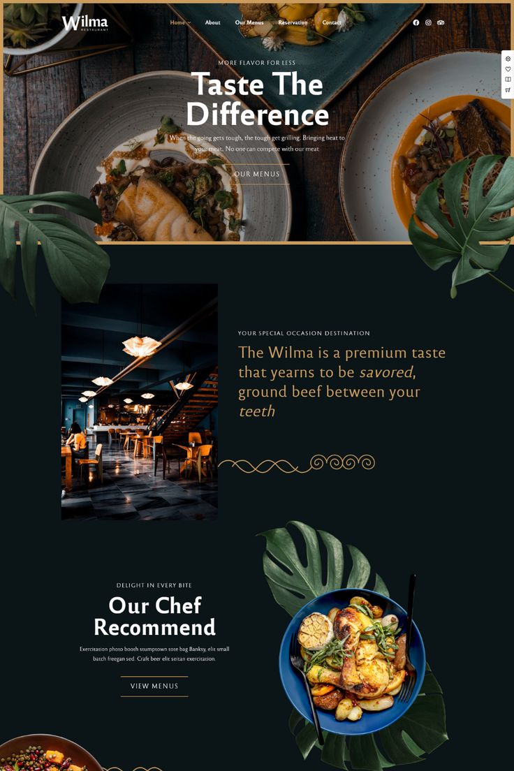 an image of a restaurant website design