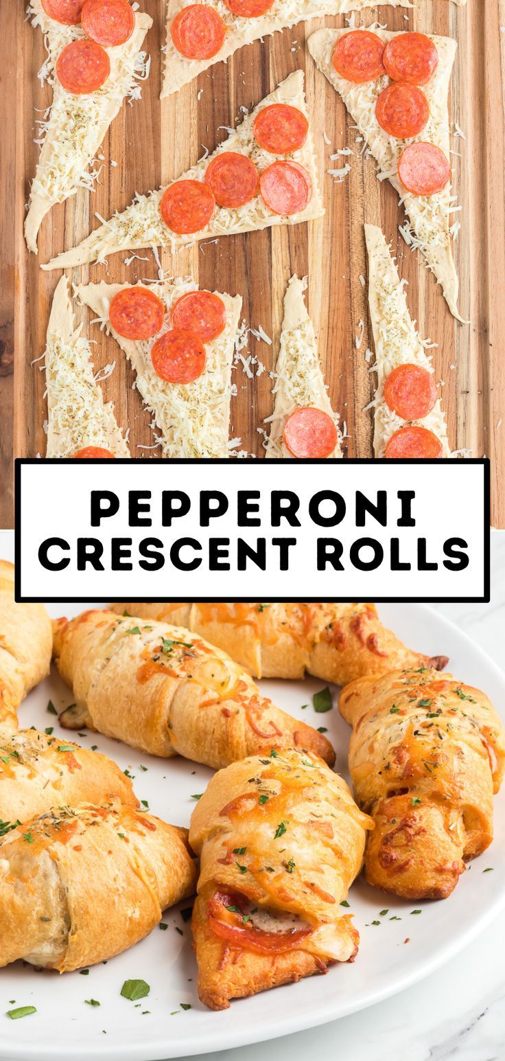 Easy Pepperoni Crescent Rolls make everyone happy! Flaky crescent roll dough is stuffed with gooey melted cheese and spicy pepperoni in this great recipe with only 4 ingredients. They're the perfect appetizer for your summer parties! Creasant Roll Recipes, Pepperoni Crescent Rolls, Crescent Roll Recipes Appetizers, Easy Pepperoni Rolls, Pepperoni Rolls Recipe, Pillsbury Crescent Recipes, Easy Crescent Roll Recipes, Pillsbury Crescent Roll Recipes, Crescent Roll Recipes Dinner