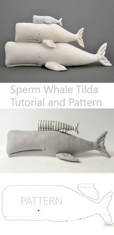 the pattern for this whale pillow is easy to sew