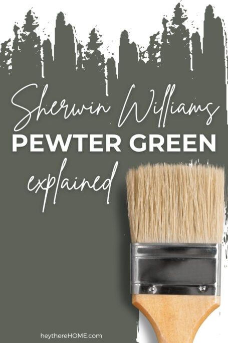 a paint brush with the words shewn williams's pewter green explain