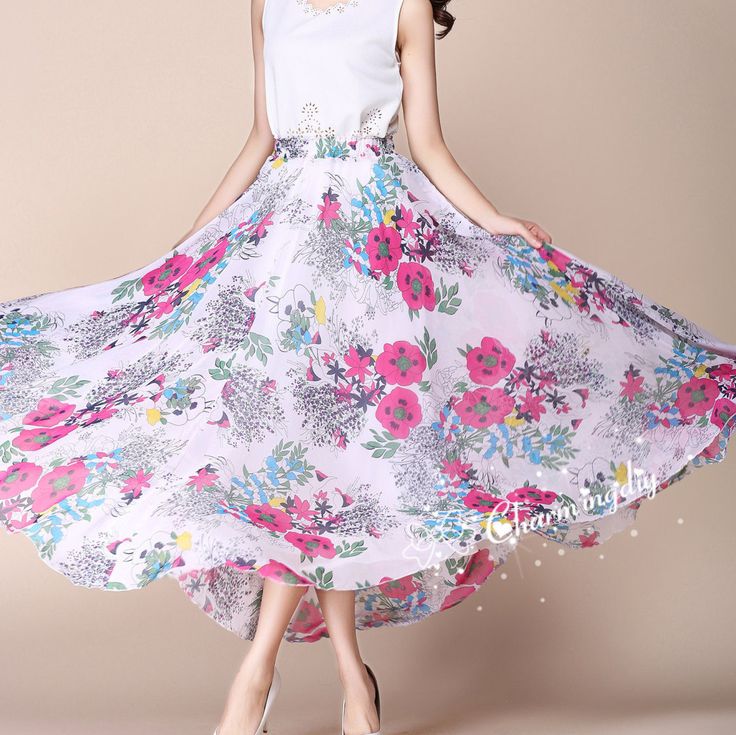 Rosy Flower Chiffon Skirt Long Maxi Sundress Beachdress Holiday Dress Women Summer Pleat Dress Beach Skirt Plus Size Dresses Detail Info: ❤ Color: as picture, rosy flower. More color choice link: https://www.etsy.com/listing/213656440/chiffon-dress-color-card?ref=shop_home_feat_1 you just note the color you want with order, we will make according to your note. ❤ Material: Chiffon Waist 60-100cm, Please choose the length according to your height! Please note your waist size with your order, thank Bohemian Chiffon Dress For Summer Garden Party, Summer Floral Print A-line Chiffon Dress, Summer Vacation A-line Chiffon Dress, Summer Floral Print Chiffon Dress, Flowy Chiffon Dress For Spring Vacation, Spring Floral Chiffon Dress For The Beach, Flowy A-line Chiffon Dress For Summer, Casual Pink Sleeveless Chiffon Dress, Casual White Chiffon Summer Dress