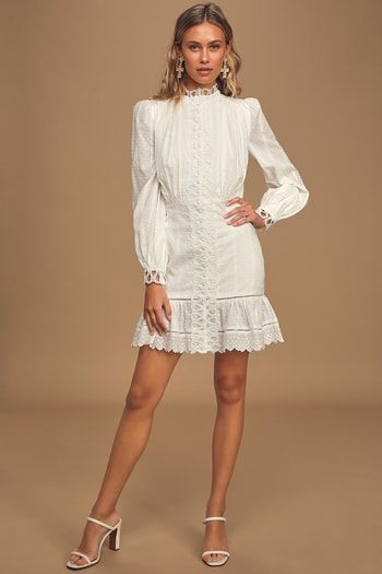 Dresses for Women | Best Women's Dresses Online Lace Dresses Long, Azure Dress, White Lace Dresses, White Lace Long Sleeve, Matching Crochet, Midi Skater Dress, A Line Mini Skirt, Darling Dress, Lace Long Sleeve