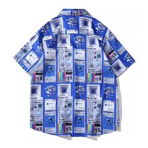 Vaporwave Windows Full Print Polo Shirt sold by Violetlace Boutique on Storenvy Graphic Print Polo Collar Top For Summer, Summer Polo Collar Top With Graphic Print, Summer Graphic Print Top With Polo Collar, Summer Polo Collar T-shirt With Graphic Print, Multicolor Cotton Camp Shirt For Streetwear, Blue Printed Cotton Camp Shirt, Retro Collared Polo Shirt With Graphic Print, Printed Collared Streetwear Shirt, Printed Collared Shirt For Streetwear