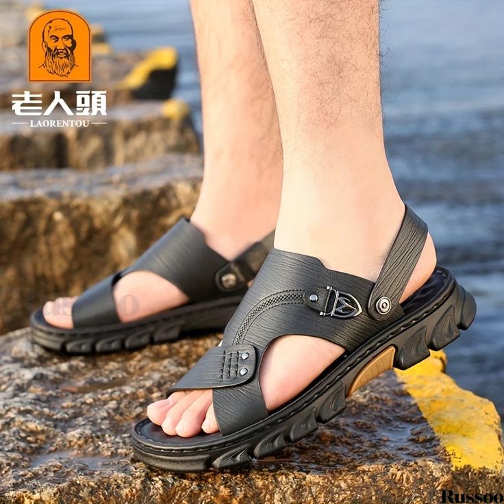 Russoo - LAORENTOU Mens Summer Sandals: Comfortable, Durable, and Non-Slip Beach Footwear Casual Open Toe Flip Flops For Outdoor Activities, Casual Spring Outdoor Flip Flops, Slip-on Sandals For Beach Season Outdoor Activities, Open Toe Sandals For Beach Season Activities, Summer Flip Flops For Outdoor Activities, Casual Beach Sport Sandals With Round Toe, Casual Sport Sandals For Summer Outdoor Activities, Non-slip Sport Sandals For Beach Season, Non-slip Sandals For Summer Outdoor Activities