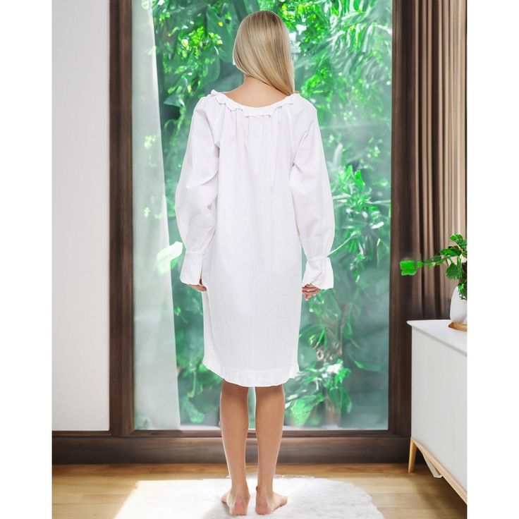 Step into a realm of vintage elegance with the Alexander Del Rossa Women's Cotton Victorian Nightgown. This exquisite piece is meticulously crafted from 100% pre-shrunk cotton, ensuring both comfort and durability through countless nights. Its classic Victorian design, complete with a poet-inspired silhouette, makes it a timeless addition to your sleepwear collection.

- Material: 100% Pre-shrunk Cotton
- Color: White
- Size: XL
- Gender: Female
- Features: Elasticized round neckline with ruffle Cotton Nightgown With Relaxed Fit For Daywear, Relaxed Fit Cotton Nightgown For Casual Wear, Elegant Cotton Relaxed Fit Sleepwear, White Long Sleeve Relaxed Fit Nightgown, Elegant Cotton Nightgown For Sleepover, White Cotton Nightgown Relaxed Fit, White Cotton Long Sleeve Nightgown, White Relaxed Fit Nightgown For Sleep, White Cotton Relaxed Fit Nightgown