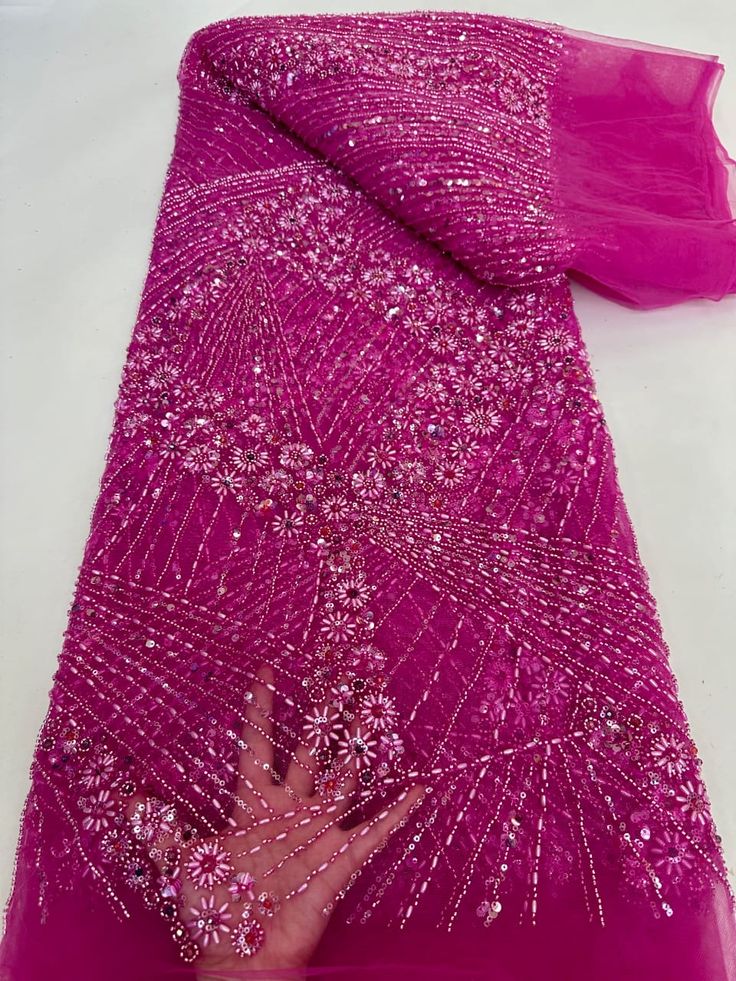 This high quality Fabric is measured in 5 Yards With Embroidered Beading and Sequin. It is soft, very delicate and beautiful. This high Quality Fabric is made with Fashion embroidered rhinestones can be used in making party wedding dresses, skirts, shawls, scarves and other other fashion apparels as you would like. Size : Length : 5 yards (180 inch). Width: 50 inch (Please allow slight deviation for the measurement data ,±1 inch) Material: 100% Polyester, Tulle Lace Fabric, Eco-Friendly embroide Luxury Fabric, Designer Dress, Tulle Lace, Wedding Party Dresses, Luxury Fabrics, Lace Fabric, Party Wedding, Dress Making, Quality Fabric