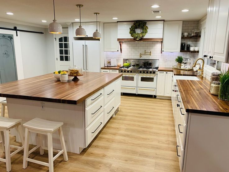 the kitchen is clean and ready for us to use in its new owner's home