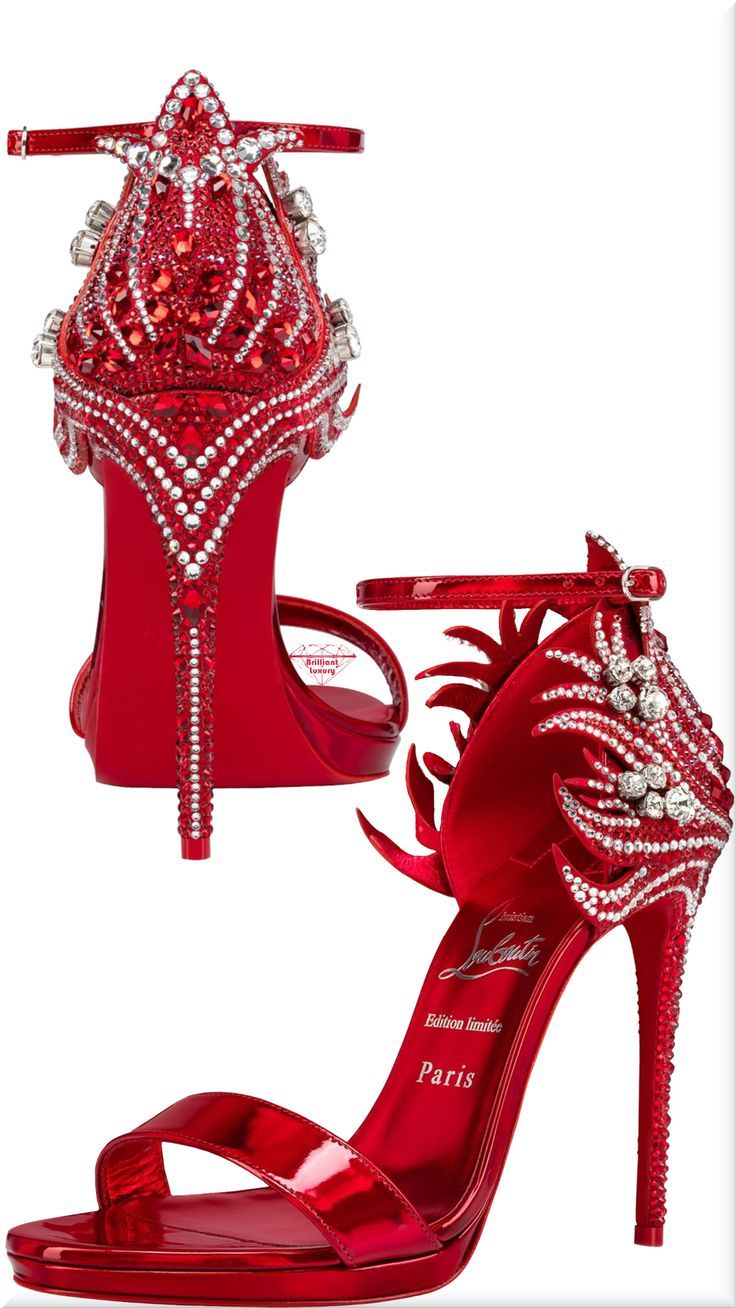 ♦Red Christian Louboutin Loubi Vega crystal-embellished stiletto sandals #christianlouboutin #shoes #red #brilliantluxury Guissepe Zanotti, Zanotti Heels, White Bridal Shoes, Louboutin Bags, Evening Heels, Jeweled Heels, Jeweled Shoes, Luxury Designer Shoes, Cute Shoes Heels