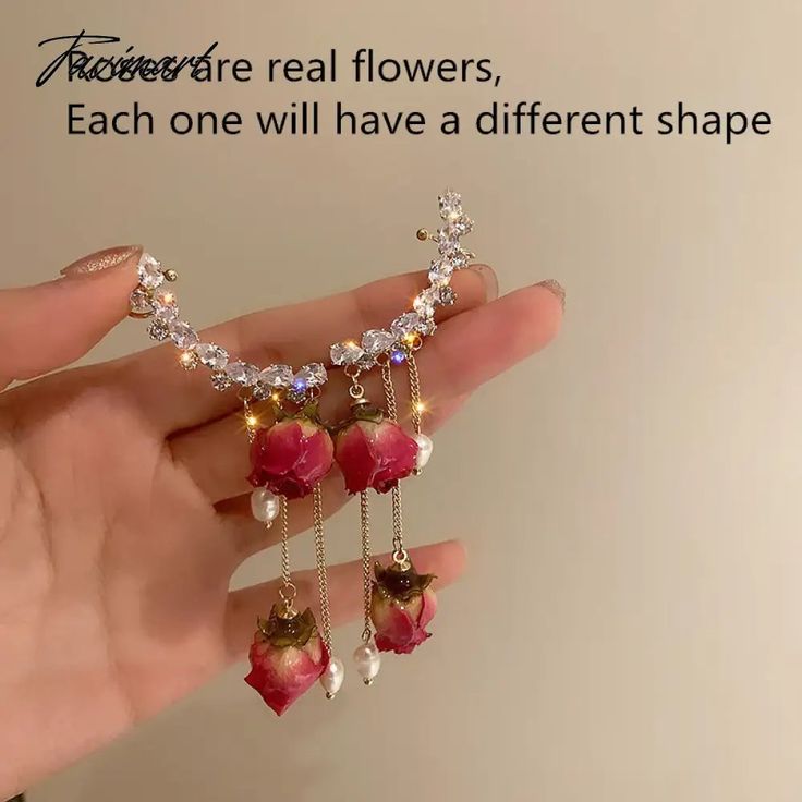 Tavimart 1pc Korean Rose Flower Dangle Earrings for Women Girls Crystal Pendant Fashion Real Rose Earrings Party Jewelry Gift Rose Jewelry For Valentine's Day Party, Valentine's Day Rose-colored Party Jewelry, Rose Gold Flower Earrings For Party, Rose Colored Jewelry For Mother's Day Party, Rose-colored Jewelry For Mother's Day Party, Rose Jewelry For Mother's Day Party, Mother's Day Party Flower Earrings, Rose Flower Jewelry For Party, Rose-colored Flower Jewelry For Party